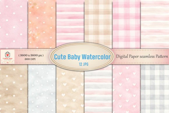 Adorable Watercolor Seamless Patterns for Nursery Design