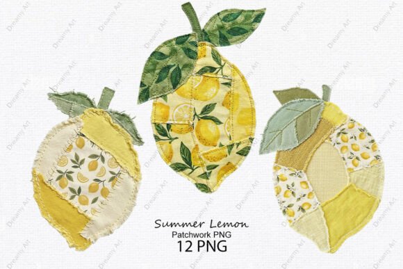 Brighten Your Designs with Patchwork Summer Lemon PNG