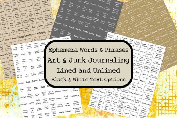 Elevate Your Craft with Junk Journal Ephemera Words Phrase Text