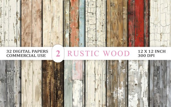 Embrace Authenticity with Rustic Wood Digital Paper Background