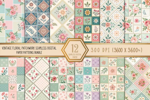 Embrace Timeless Craft: The Versatility of Vintage Floral Patchwork Digital Paper