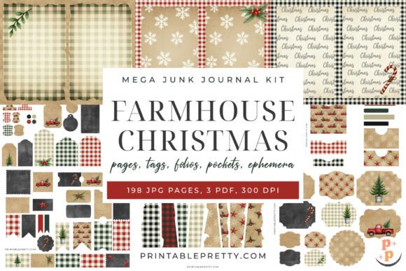 Farmhouse Christmas 198 Page MEGA Kit: Your Ultimate Holiday Craft Resource