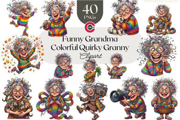 Funny Grandma: The Charm of Colorful Quirky Granny Design