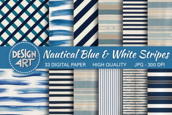 Nautical Blue & White Stripes Pattern: A Timeless Coastal Design Asset