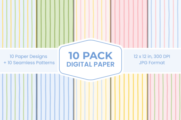 Pastel Easter Stripes Digital Paper Pack: A Spring Design Staple