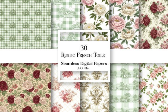 Timeless Charm with Rustic French Toile Digital Paper Pack